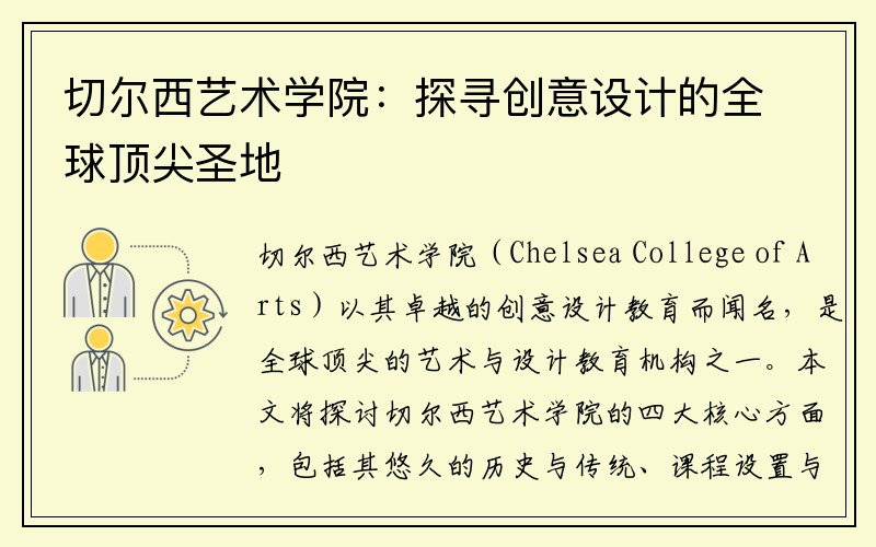 切尔西艺术学院：探寻创意设计的全球顶尖圣地